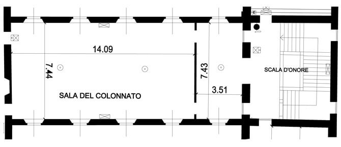 Planimetria Colonnato- location eventi milano